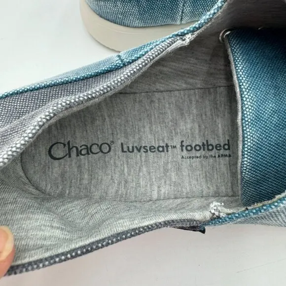 Chaco Chillos Mens Casual Sneakers Blue &amp; Gray Size 12 Lightweight Canvas