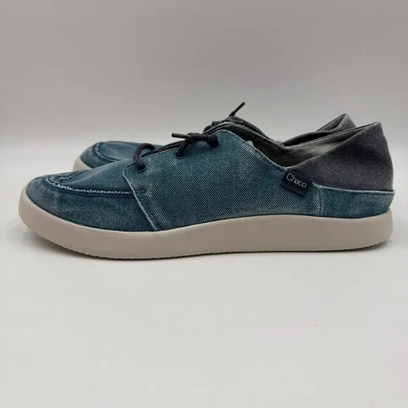 Chaco Chillos Mens Casual Sneakers Blue &amp; Gray Size 12 Lightweight Canvas
