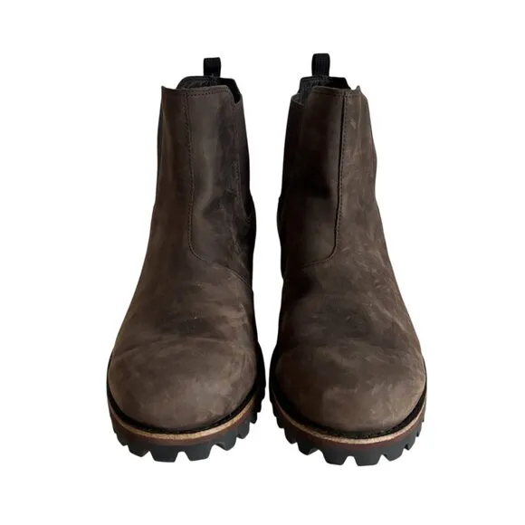 CHACO Men's Fields Chelsea Waterproof Casual Boot 12 Ankle Slip On Brown Leather