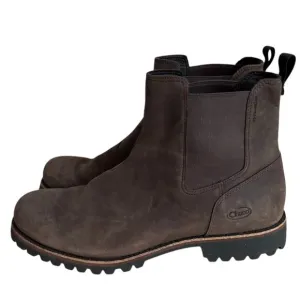 CHACO Men's Fields Chelsea Waterproof Casual Boot 12 Ankle Slip On Brown Leather