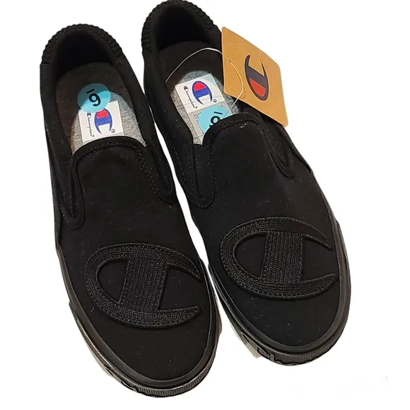 Champion Life™ Metro Slip-On Black Canvas Big Kids Sneaker Size 6Y