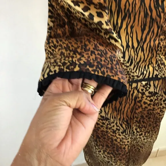 CHANCELLE WOMEN VINTAGE ELGANT 2 PIECE MULTI-ANIMAL PRINT BLAZER SKIRT SET SZ 12