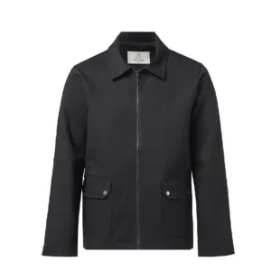 Chaqueta De Dril Negro Hans Sachs Canberra Men's Black Lightweight Zip Coat