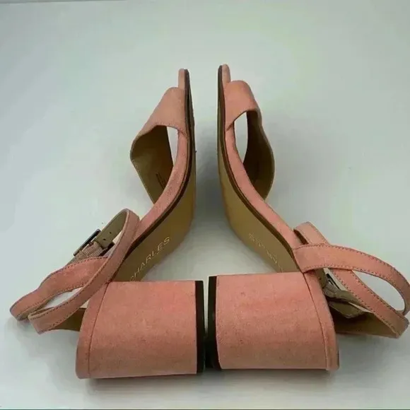 Charles Charles David heels size 8 pink faux suede
