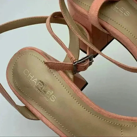 Charles Charles David heels size 8 pink faux suede