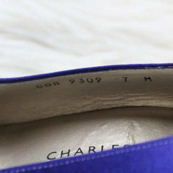 Charles Jourdan Paris Blue Satin Pumps Heels 7
