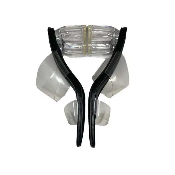Chase   Chloe Levine-1 Clear Strap Block Heels