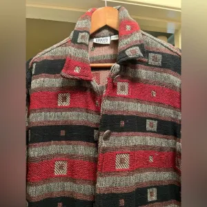 Chico’s Design Vintage Southwestern print heavy canvas-type blazer jacket - Sz 1