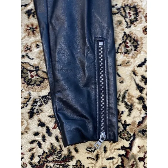 Chico's jacket women's Sz 1 Moto Black Red Floral Jacquard Faux Leather NEW