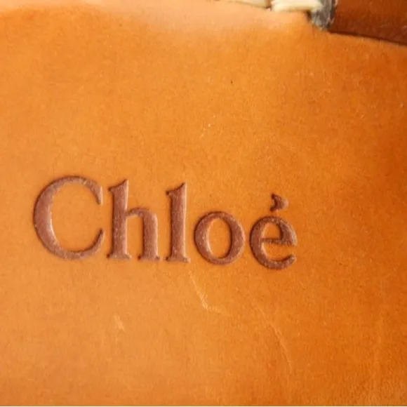 Chloe Black Leather Open Toe PlatformWedge Clogs 38.5