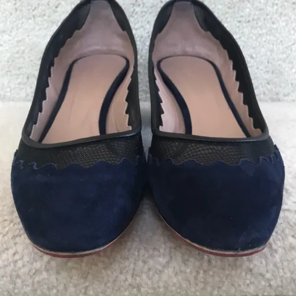 Chloe Navy Bridget Suede/Scallop Mesh