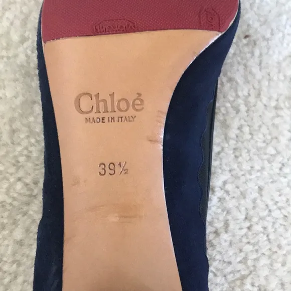 Chloe Navy Bridget Suede/Scallop Mesh