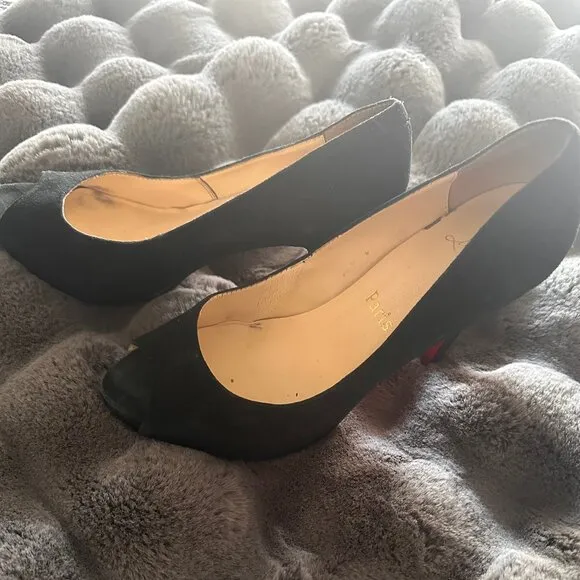 Christian Louboutin Black peep toe Heels