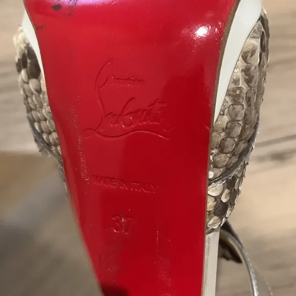 Christian Louboutin size 37 snakeskin chunky heels