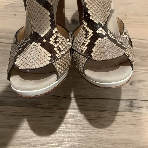 Christian Louboutin size 37 snakeskin chunky heels