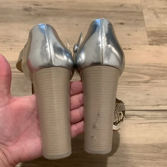 Christian Louboutin size 37 snakeskin chunky heels
