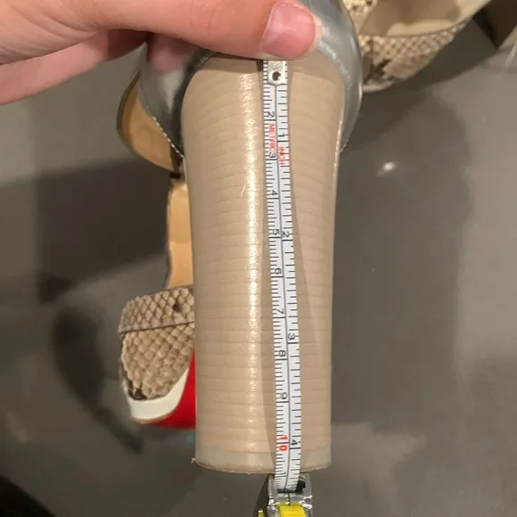Christian Louboutin size 37 snakeskin chunky heels