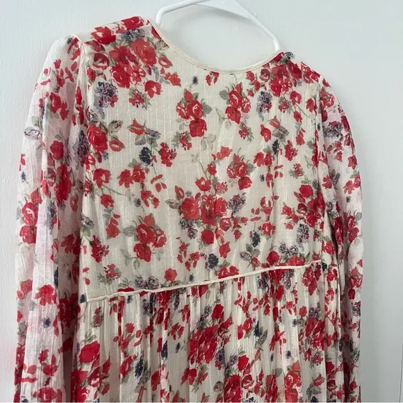 Christy Dawn Paloma Dress Long Sleeve small Floral Ivory Print