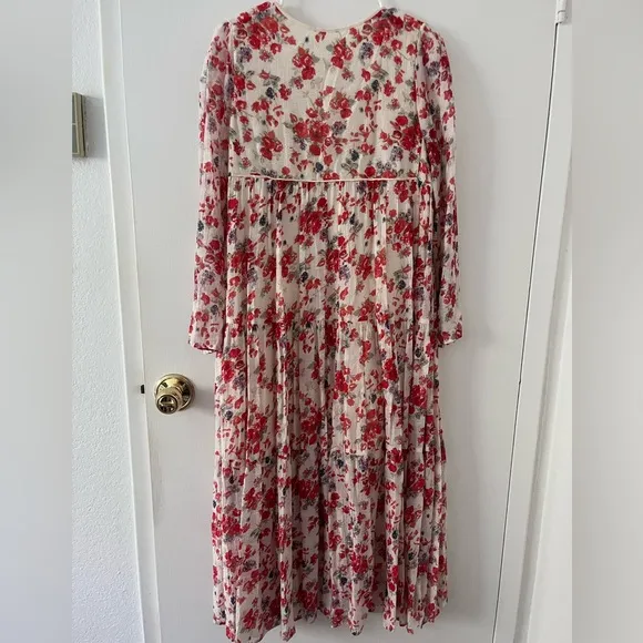 Christy Dawn Paloma Dress Long Sleeve small Floral Ivory Print