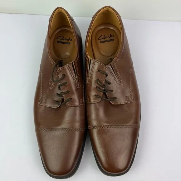 Clarks 15770 Men’s Size 10 Ultimate Comfort Collection Brown Leather Oxfords