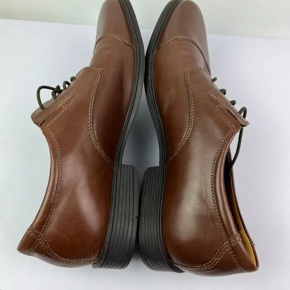 Clarks 15770 Men’s Size 10 Ultimate Comfort Collection Brown Leather Oxfords
