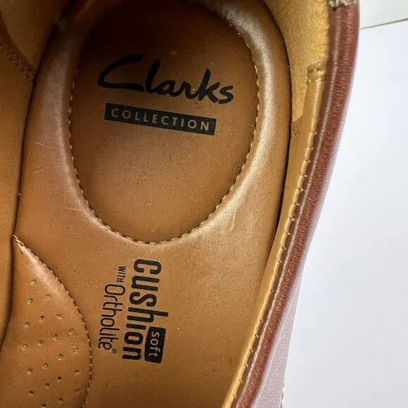 Clarks 15770 Men’s Size 10 Ultimate Comfort Collection Brown Leather Oxfords