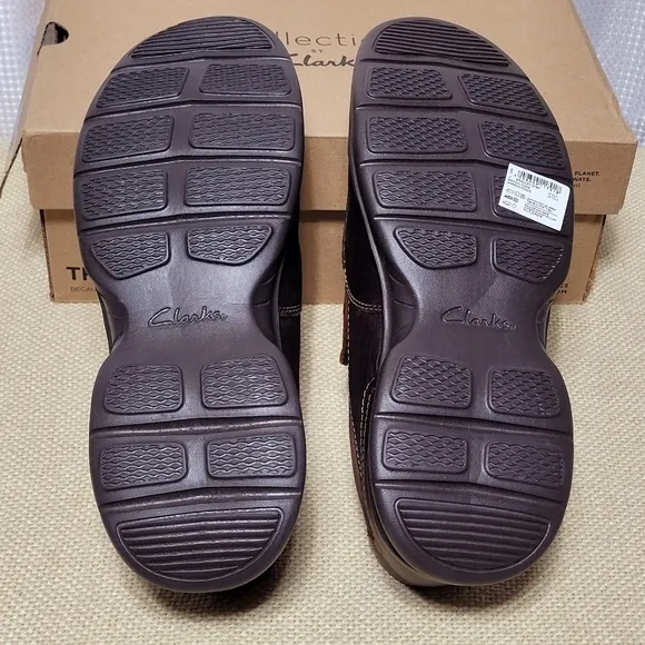 Clarks Bradley Brown Leather Slip-On Men's (10.5 Wide)