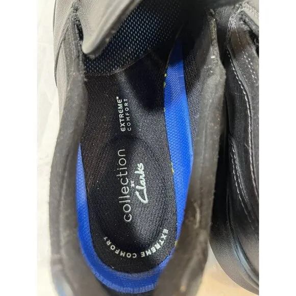 Clarks Bradley Step Mens Slip On size 10 black leather