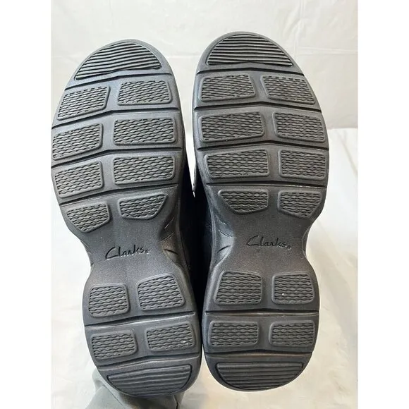 Clarks Bradley Step Mens Slip On size 10 black leather