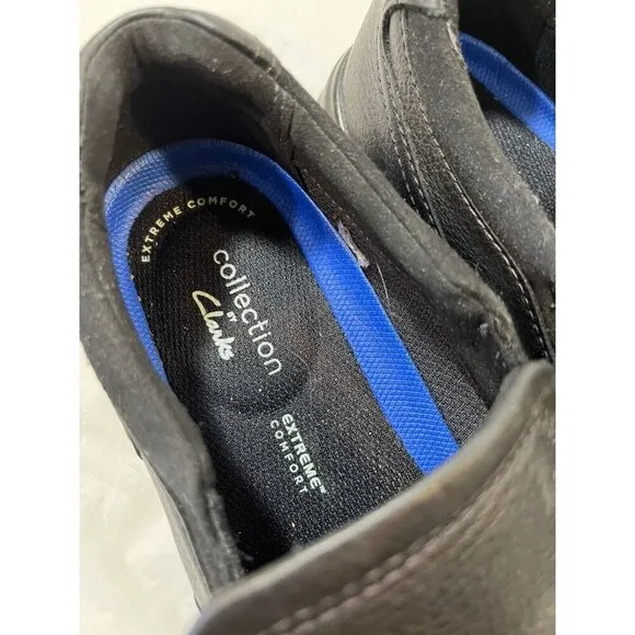 Clarks Bradley Step Mens Slip On size 10 black leather