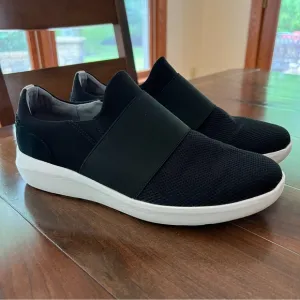 Clarks Collection Black Canvas Suede Slip On Shoes 10