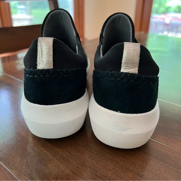 Clarks Collection Black Canvas Suede Slip On Shoes 10