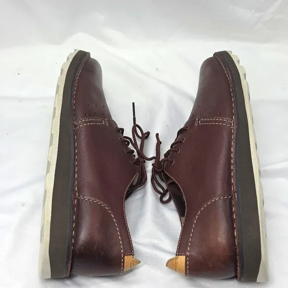 CLARK'S DARBLE WALK CHOCO BROWN LEATHER OXFORDS LACE UPS MENS 11 IN GUC ELEGANT