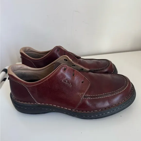 Clarks Men’s Leather Casual Oxfords brown 10