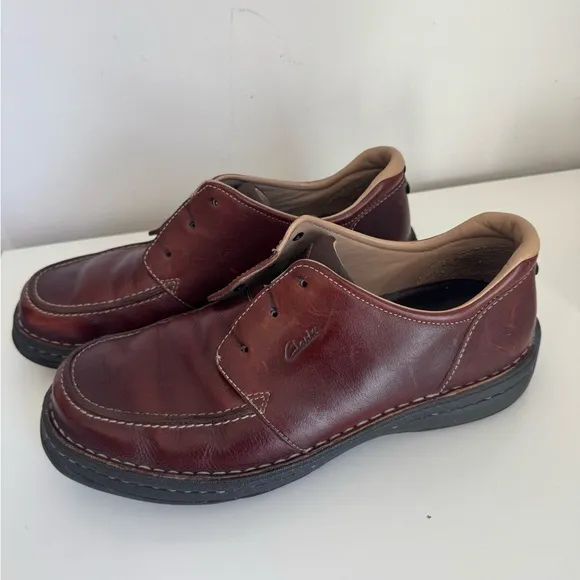 Clarks Men’s Leather Casual Oxfords brown 10