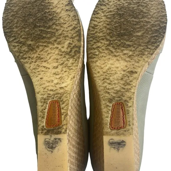 Clarks Originals Lt. Green Canvas Wedge Platform Espadrille w/Tie Detail Sz 10 M