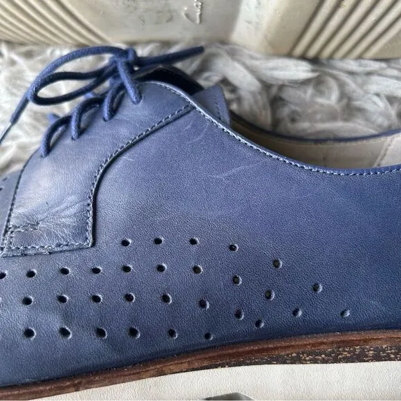 Clarks Tulik Edge navy blue leather lace up oxfords men’s shoe size 10.5
