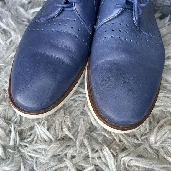 Clarks Tulik Edge navy blue leather lace up oxfords men’s shoe size 10.5
