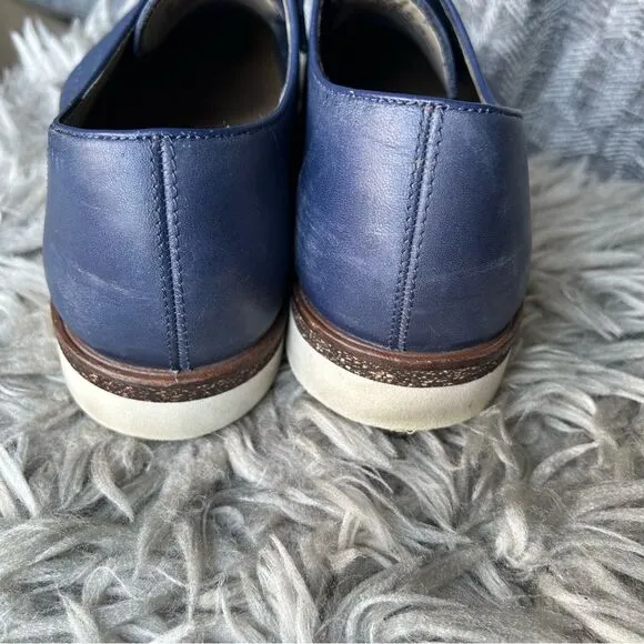 Clarks Tulik Edge navy blue leather lace up oxfords men’s shoe size 10.5