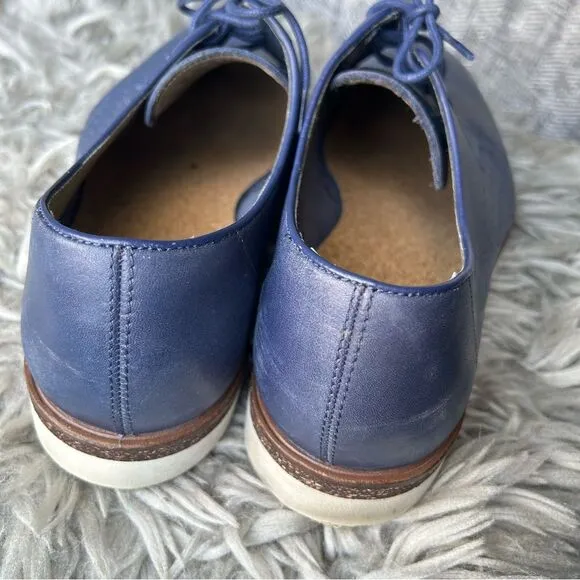 Clarks Tulik Edge navy blue leather lace up oxfords men’s shoe size 10.5