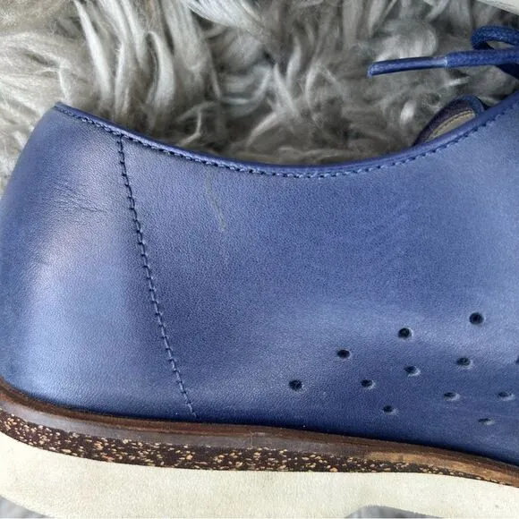 Clarks Tulik Edge navy blue leather lace up oxfords men’s shoe size 10.5