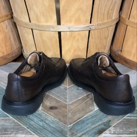 Clarks Unstructured Un Kenneth Way Dark Brown Leather Oxfords Mens Size 9.5 WIDE