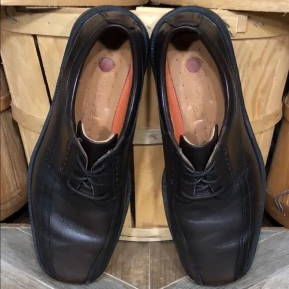 Clarks Unstructured Un Kenneth Way Dark Brown Leather Oxfords Mens Size 9.5 WIDE