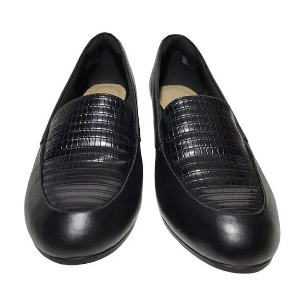 Clarks Wedge Heels Women Size 8.5 M Mallory Pearl Black Shoes Ortholite Footbed