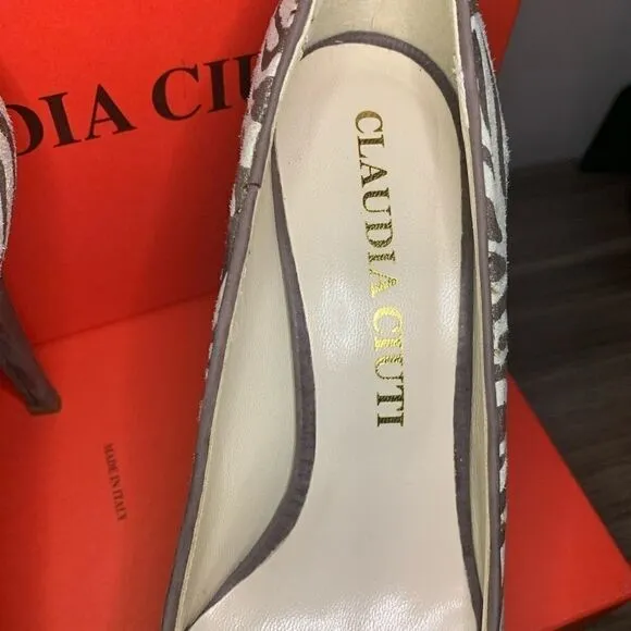 Claudia Ciuti platform animal suede heels