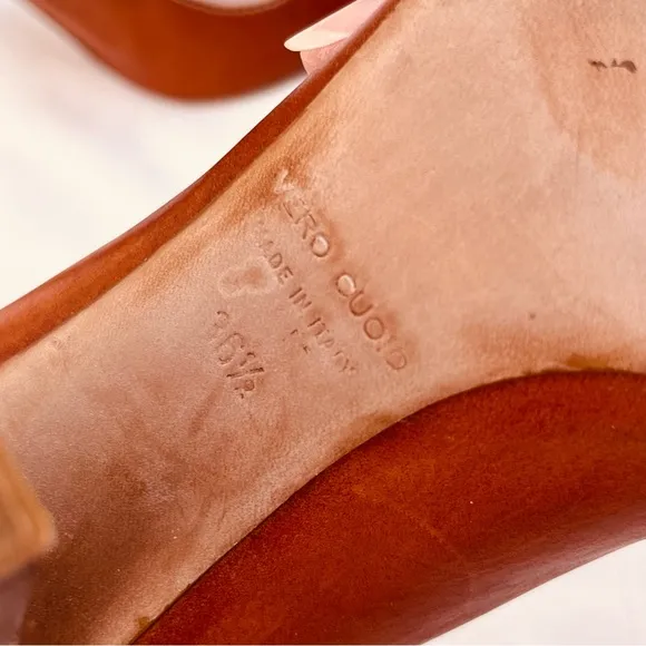 Club Monaco Leather Pointed Toe Block Heels 36.5