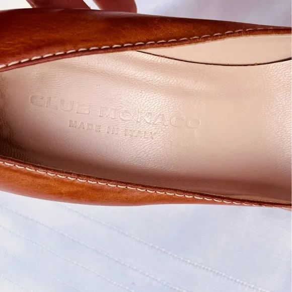 Club Monaco Leather Pointed Toe Block Heels 36.5