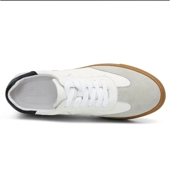 CMR CHAMARIPA Casual Elevator Shoes For Men - Off-White Leather Lightweight Low-
