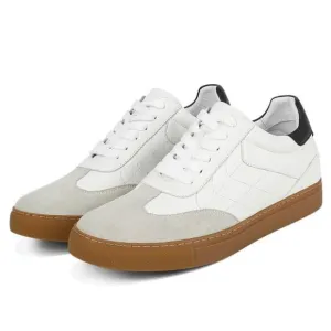 CMR CHAMARIPA Casual Elevator Shoes For Men - Off-White Leather Lightweight Low-