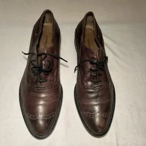 CNC Costume National Brown Oxfords with Classic Brogue Detailing